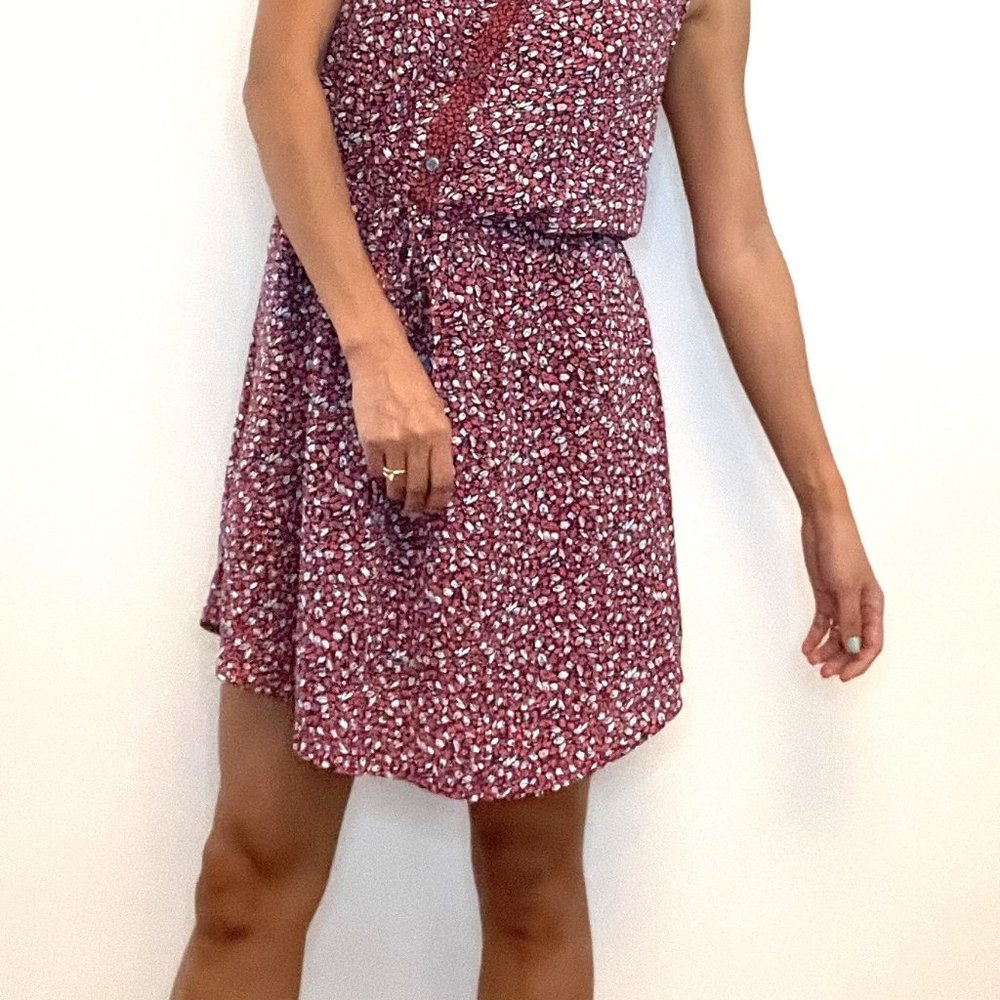 GAP Floral Print V-Neck Sleeveless Shirt Dress, S